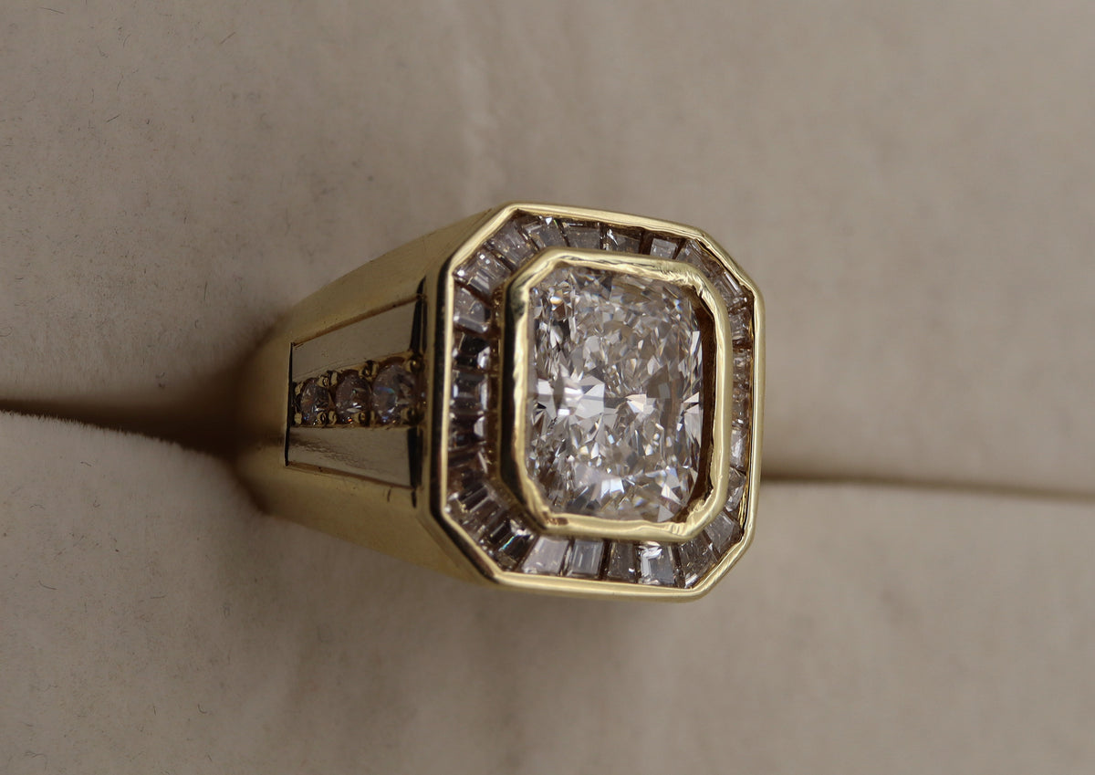 18k Yellow Gold Cushion Lab Diamond Halo Ring