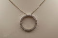 14k White Gold Diamond Circle Pendant