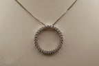 14k White Gold Diamond Circle Pendant