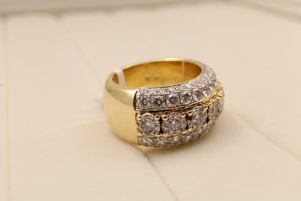 14k Yellow Gold Cluster Diamond Ring