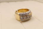 14k Yellow Gold Cluster Diamond Ring