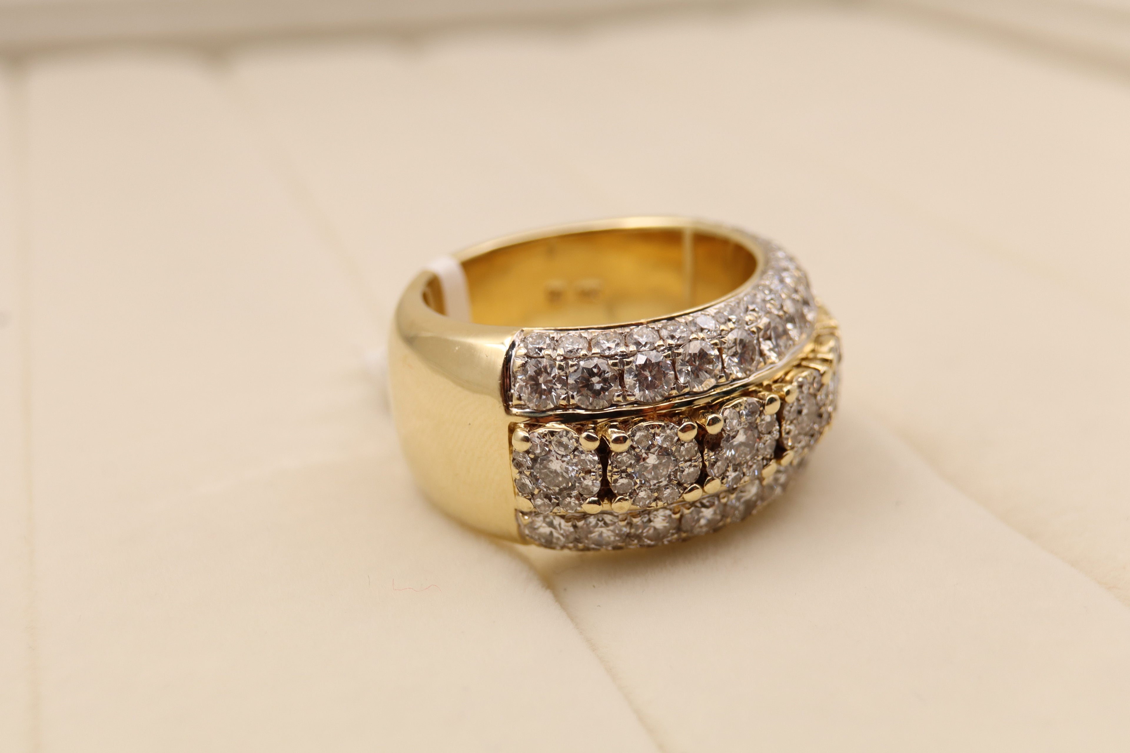 14k Yellow Gold Cluster Diamond Ring