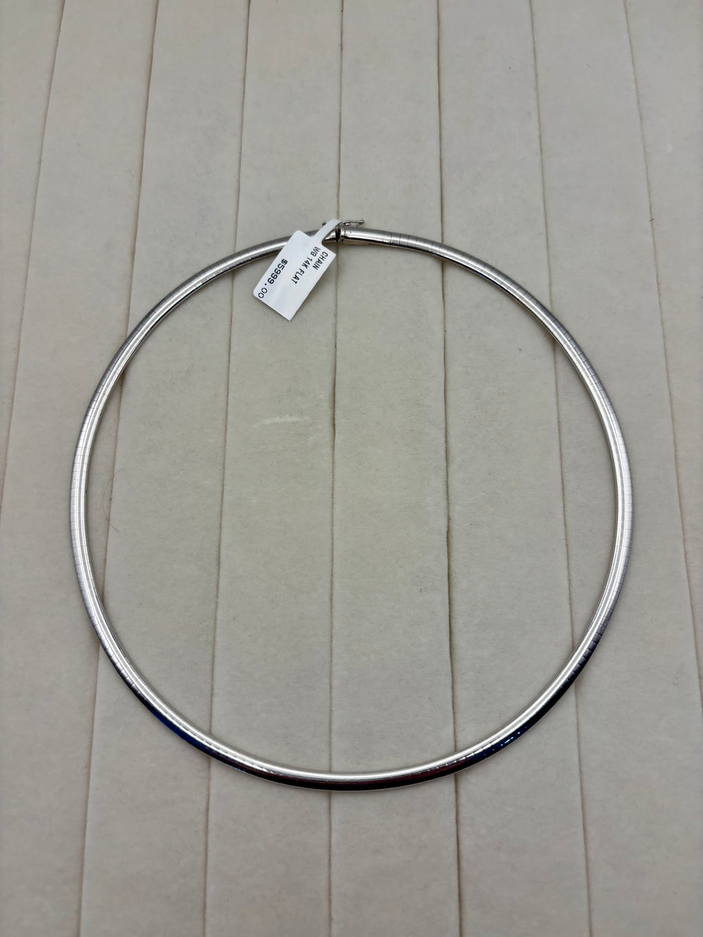 14k White Gold Flat Omega Collar Chain