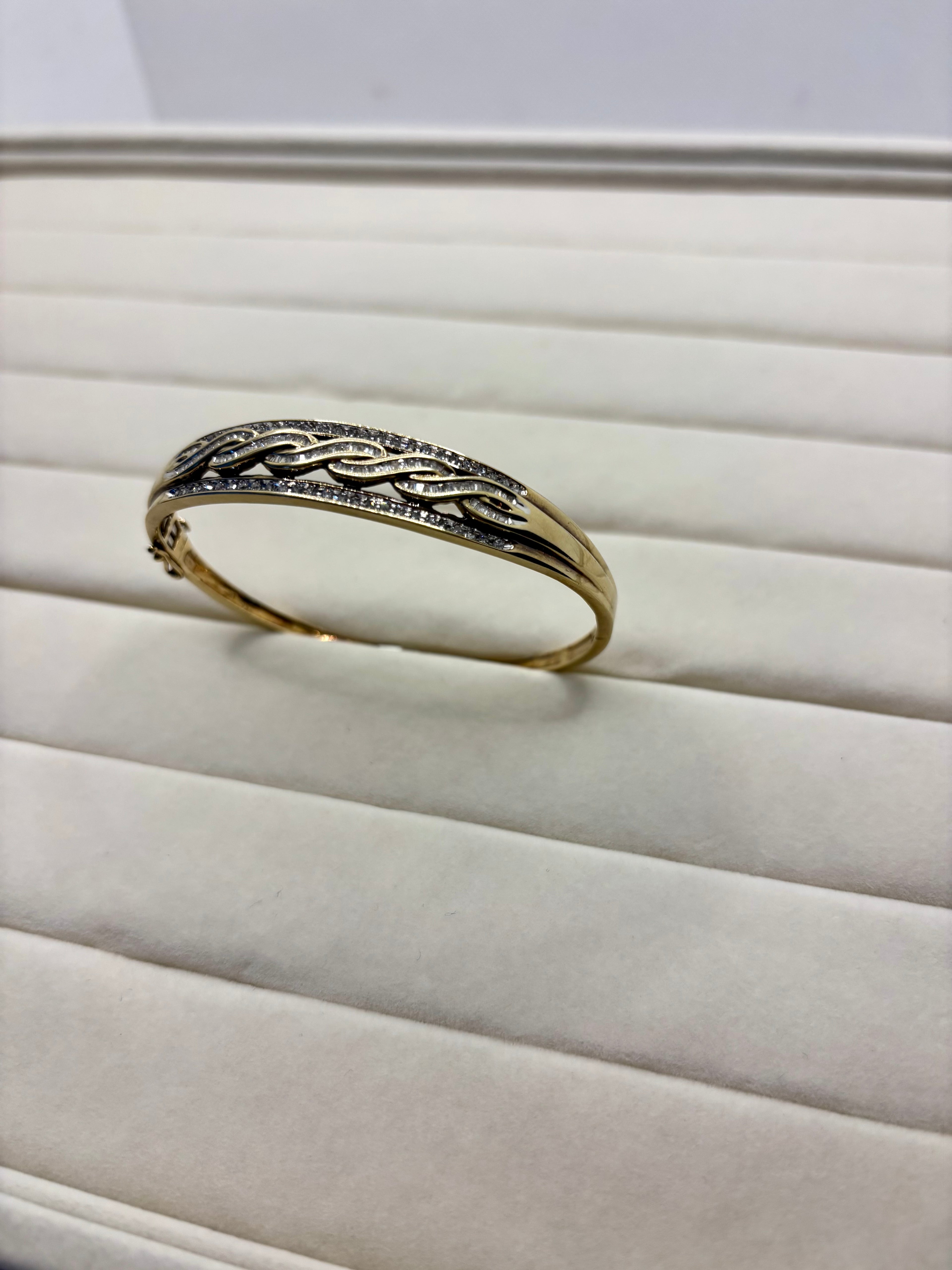 10K Gold Baguette Style Bangle | Empire Jewelry and Loan