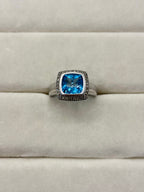 10K Gold Blue Stone Diamond Accent Ring | Empire Jewelry and Loan