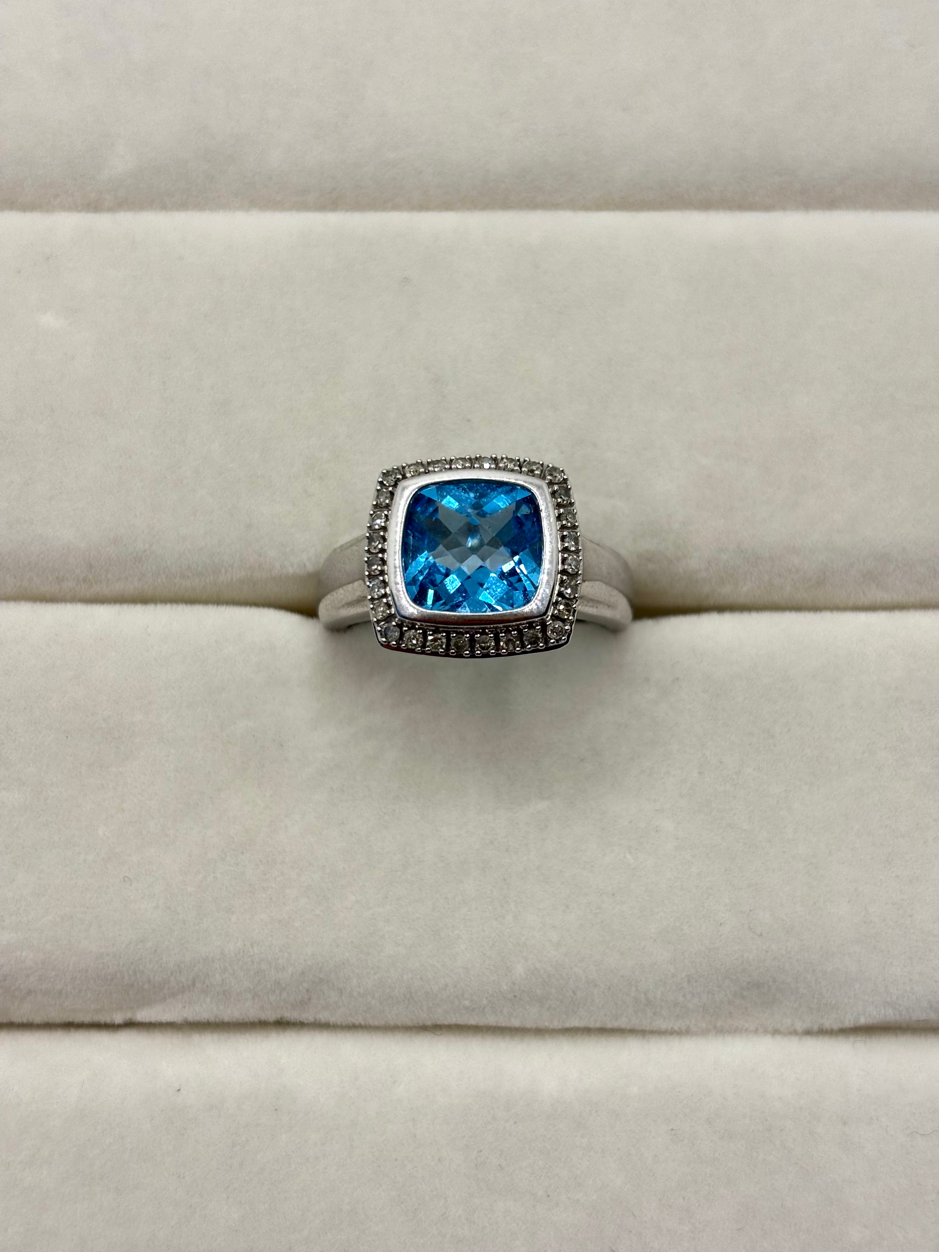 10K Gold Blue Stone Diamond Accent Ring | Empire Jewelry and Loan