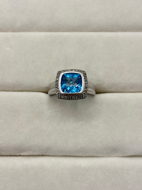 10K Gold Blue Stone Diamond Accent Ring | Empire Jewelry and Loan