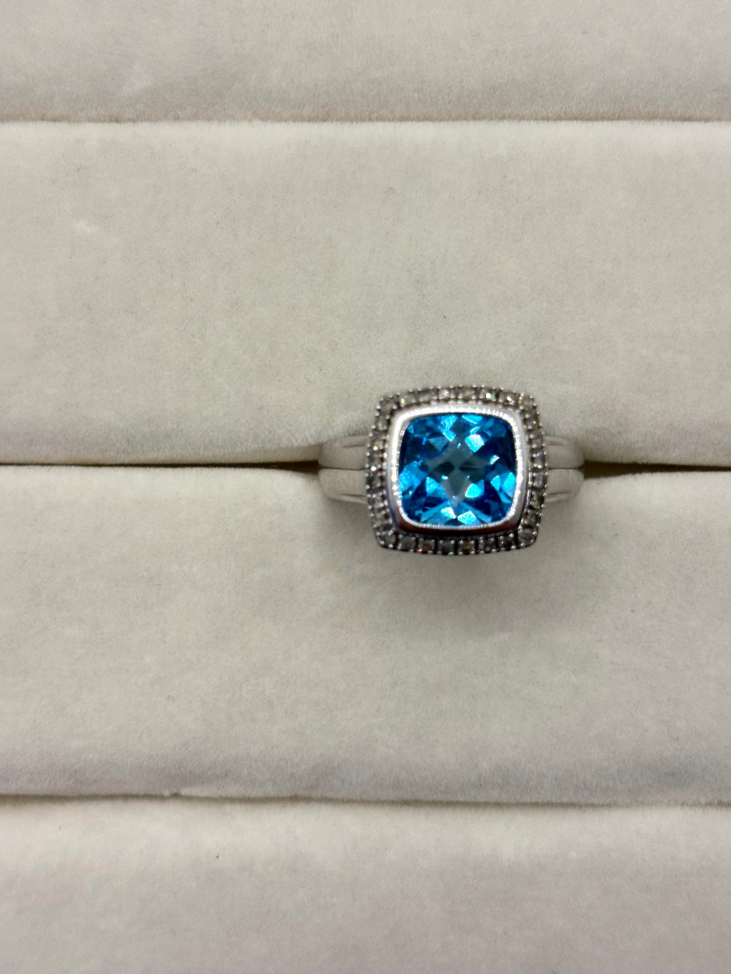 10K Gold Blue Stone Diamond Accent Ring | Empire Jewelry and Loan