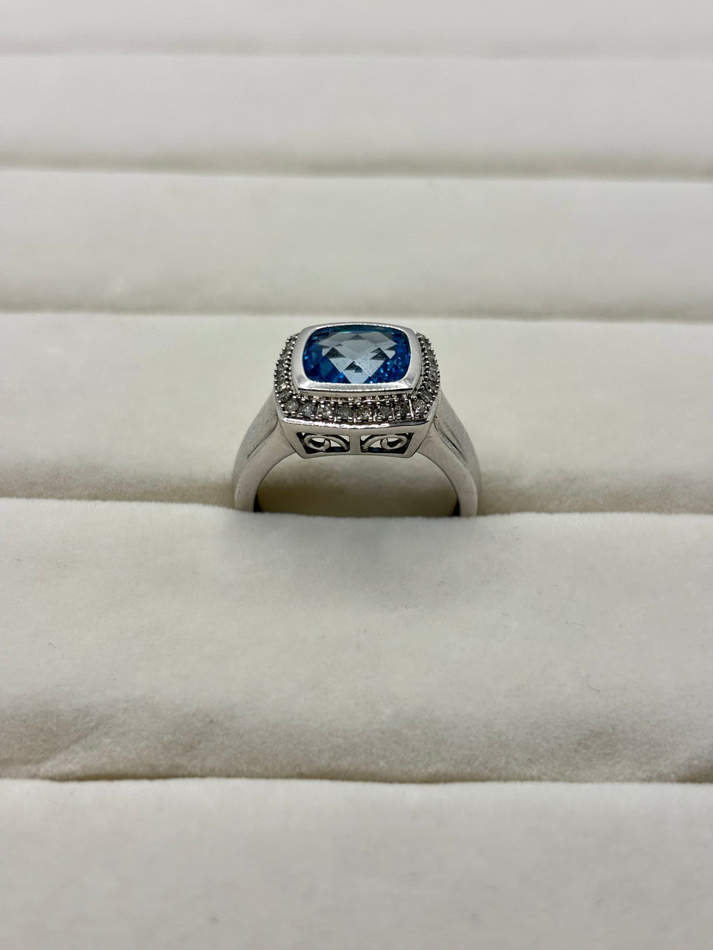 10K Gold Blue Stone Diamond Accent Ring | Empire Jewelry and Loan