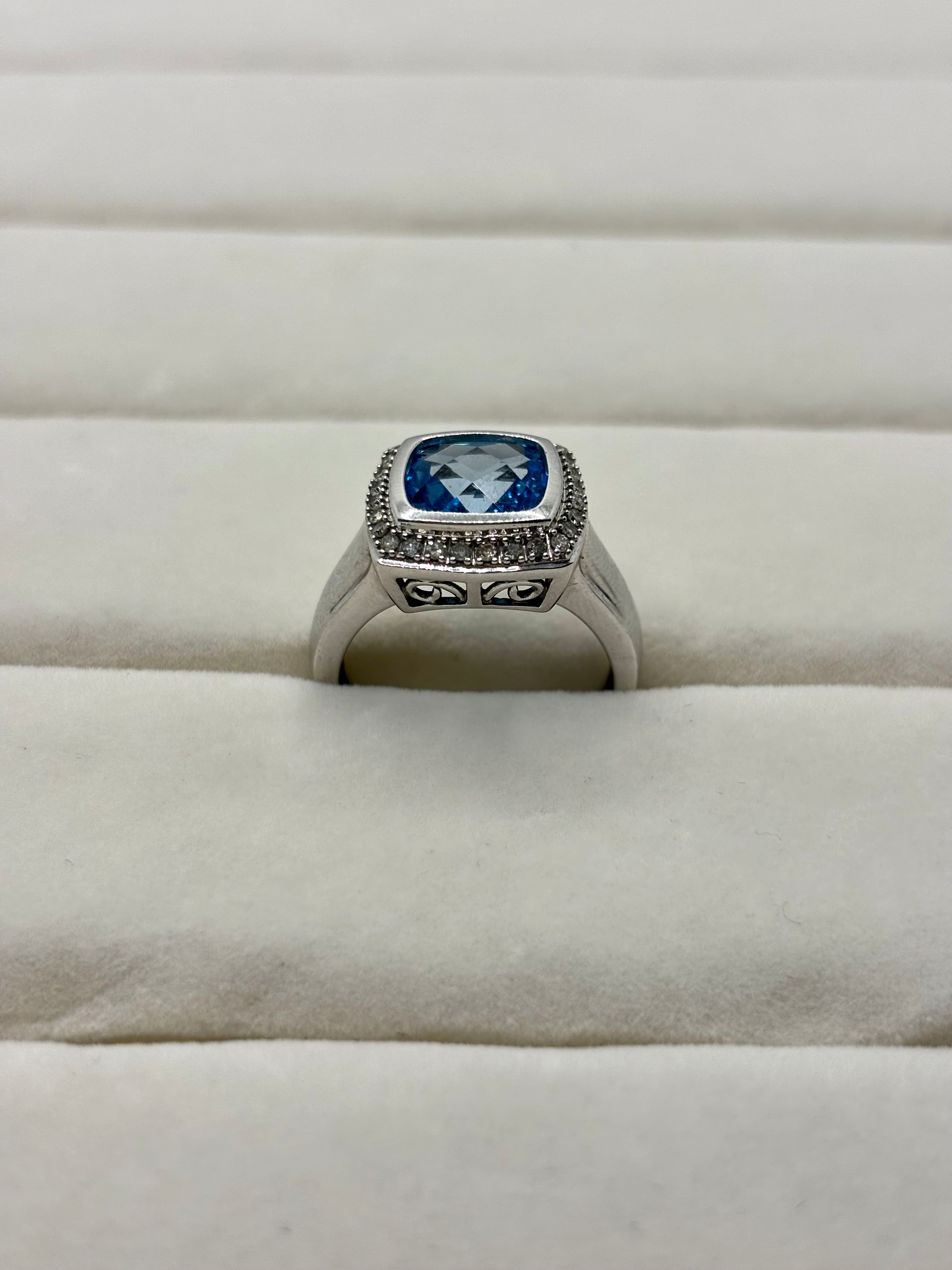 10K Gold Blue Stone Diamond Accent Ring | Empire Jewelry and Loan
