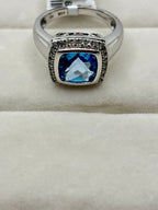 10K Gold Blue Stone Diamond Accent Ring | Empire Jewelry and Loan