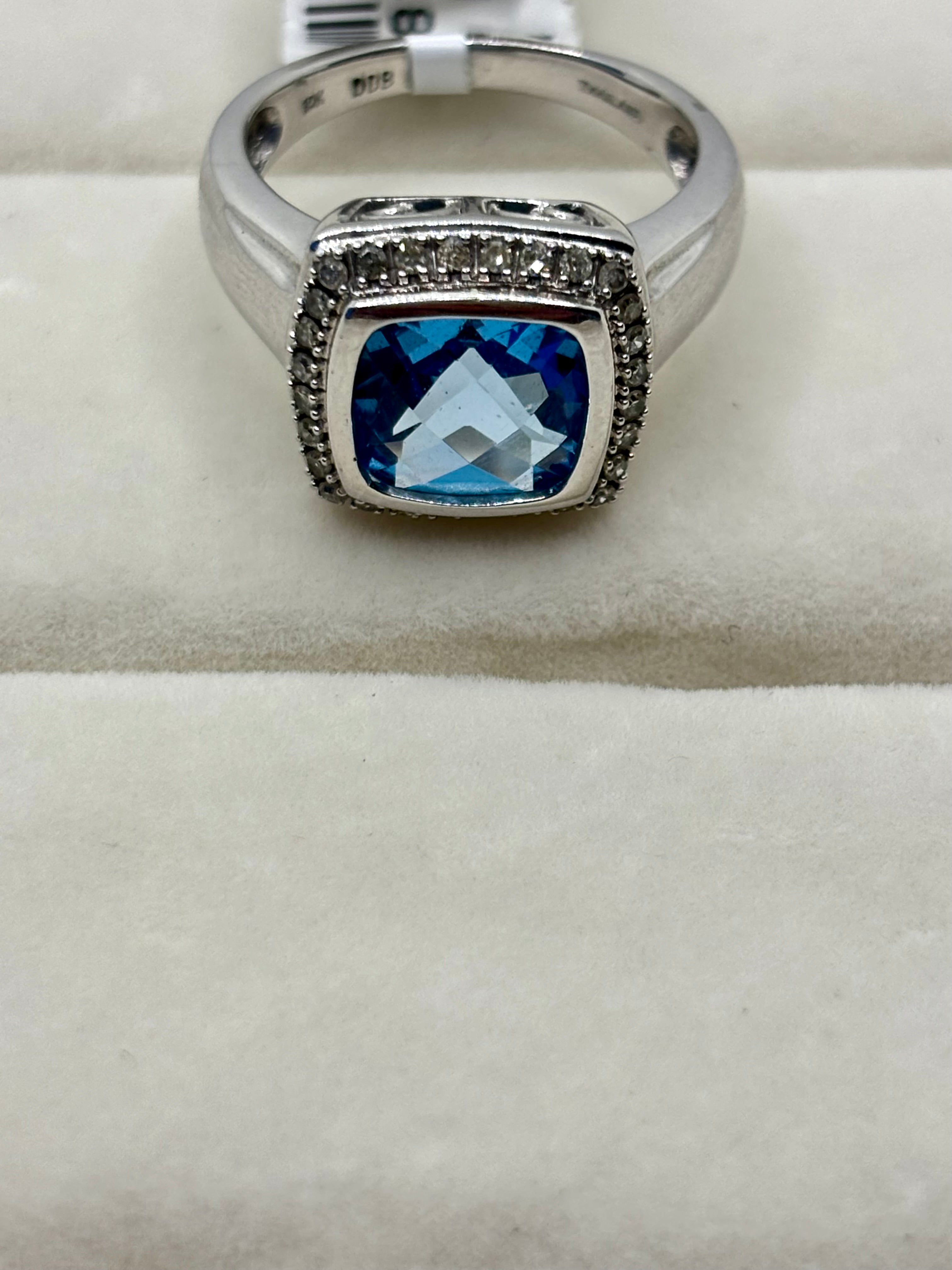 10K Gold Blue Stone Diamond Accent Ring | Empire Jewelry and Loan