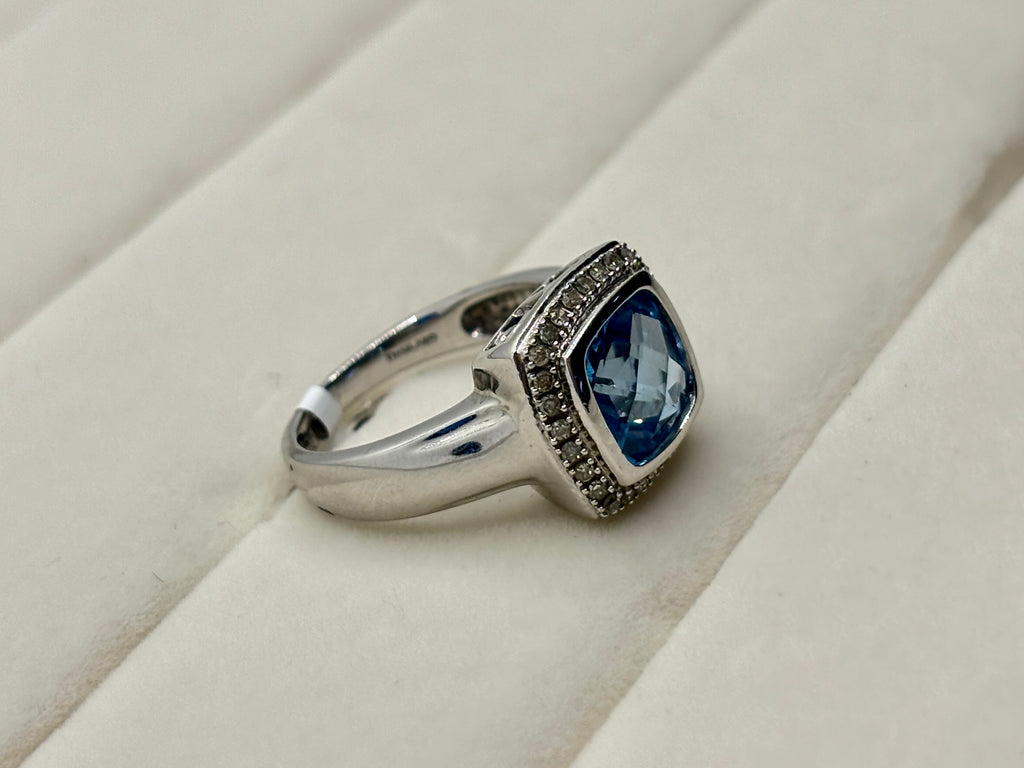 10K Gold Blue Stone Diamond Accent Ring | Empire Jewelry and Loan