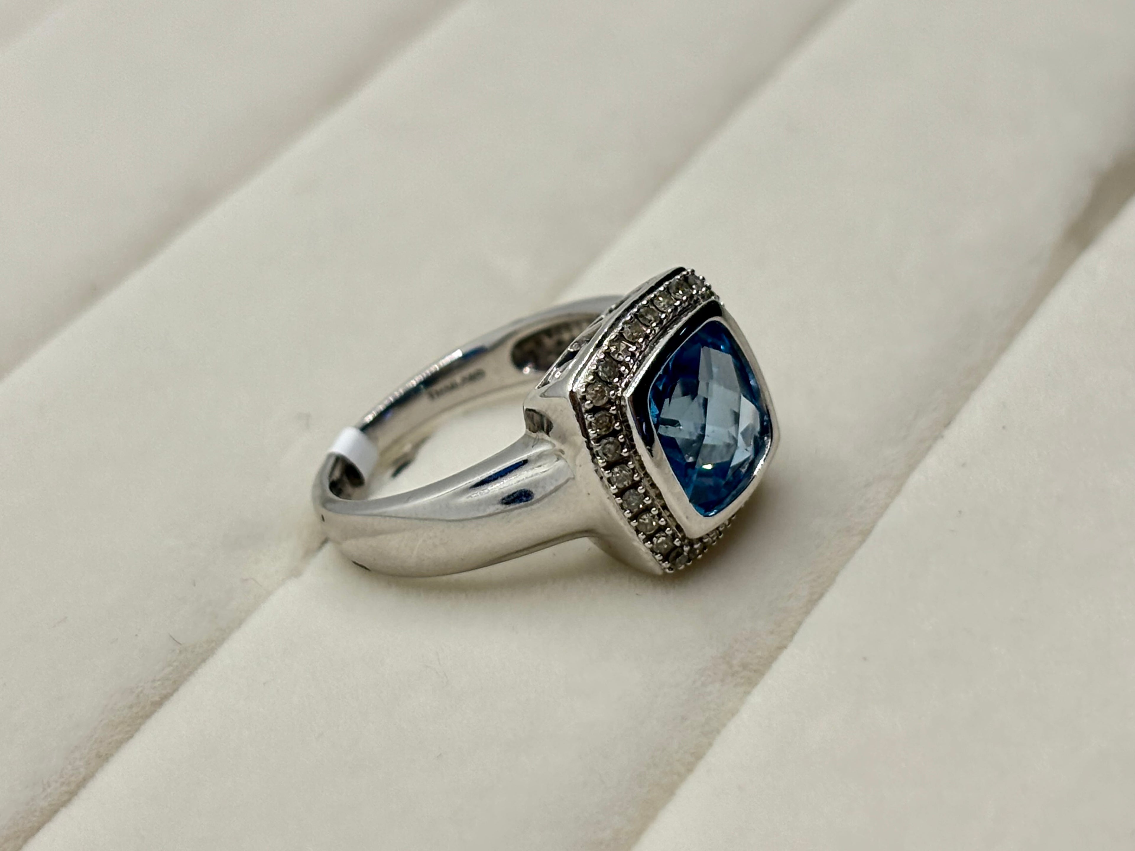 10K Gold Blue Stone Diamond Accent Ring | Empire Jewelry and Loan