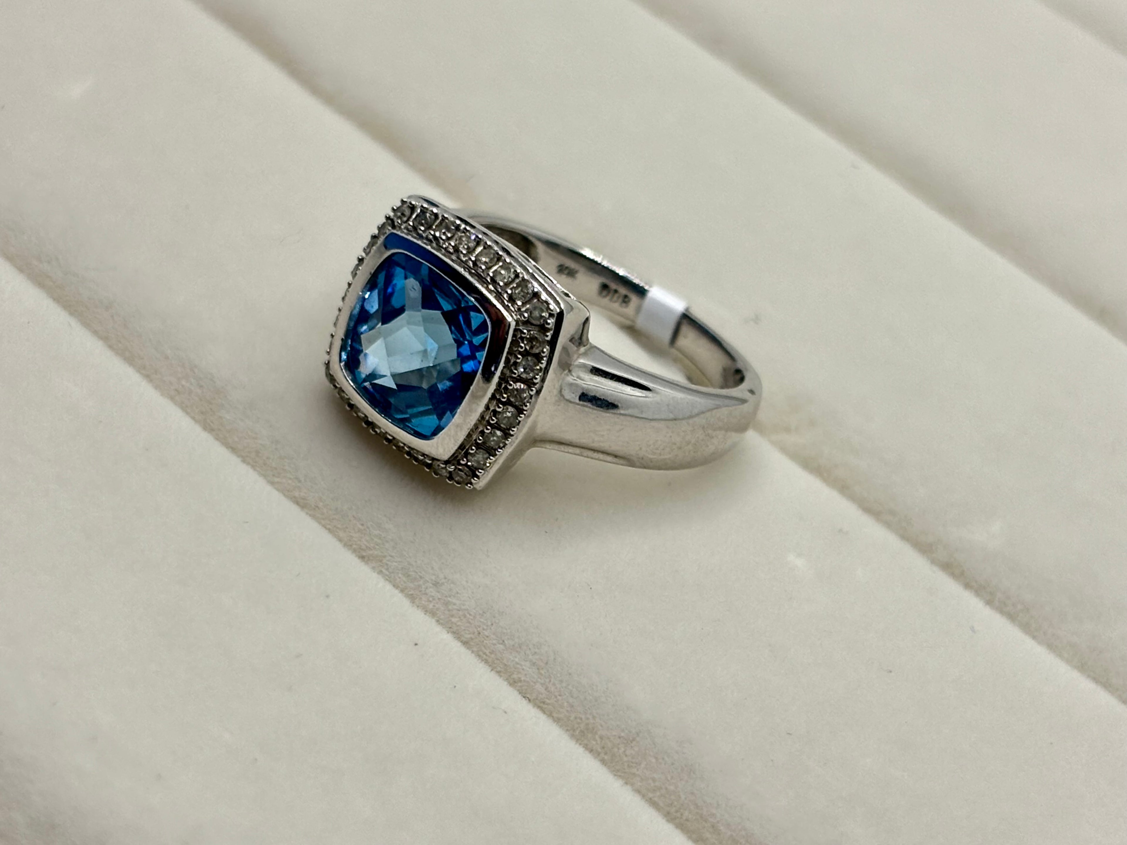 10K Gold Blue Stone Diamond Accent Ring | Empire Jewelry and Loan
