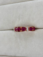 10K Rose Gold Ruby White Stripe Ring | Empire Jewelry and Loan