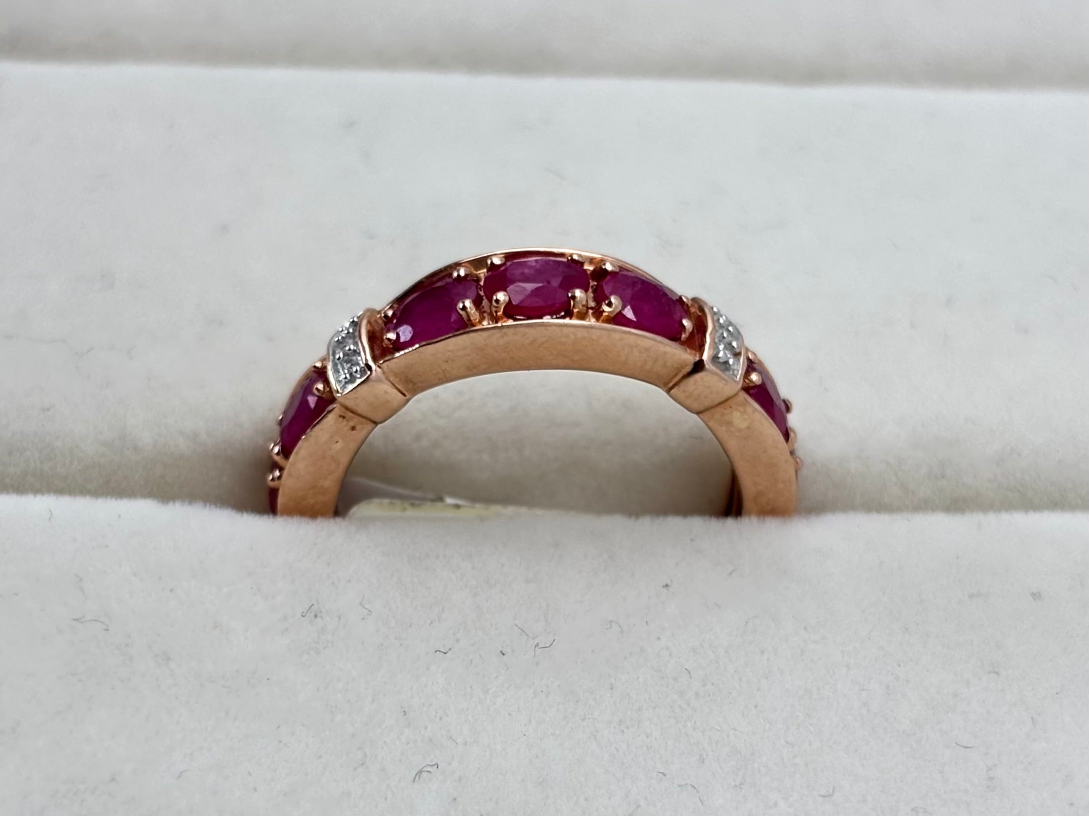 10K Rose Gold Ruby White Stripe Ring | Empire Jewelry and Loan
