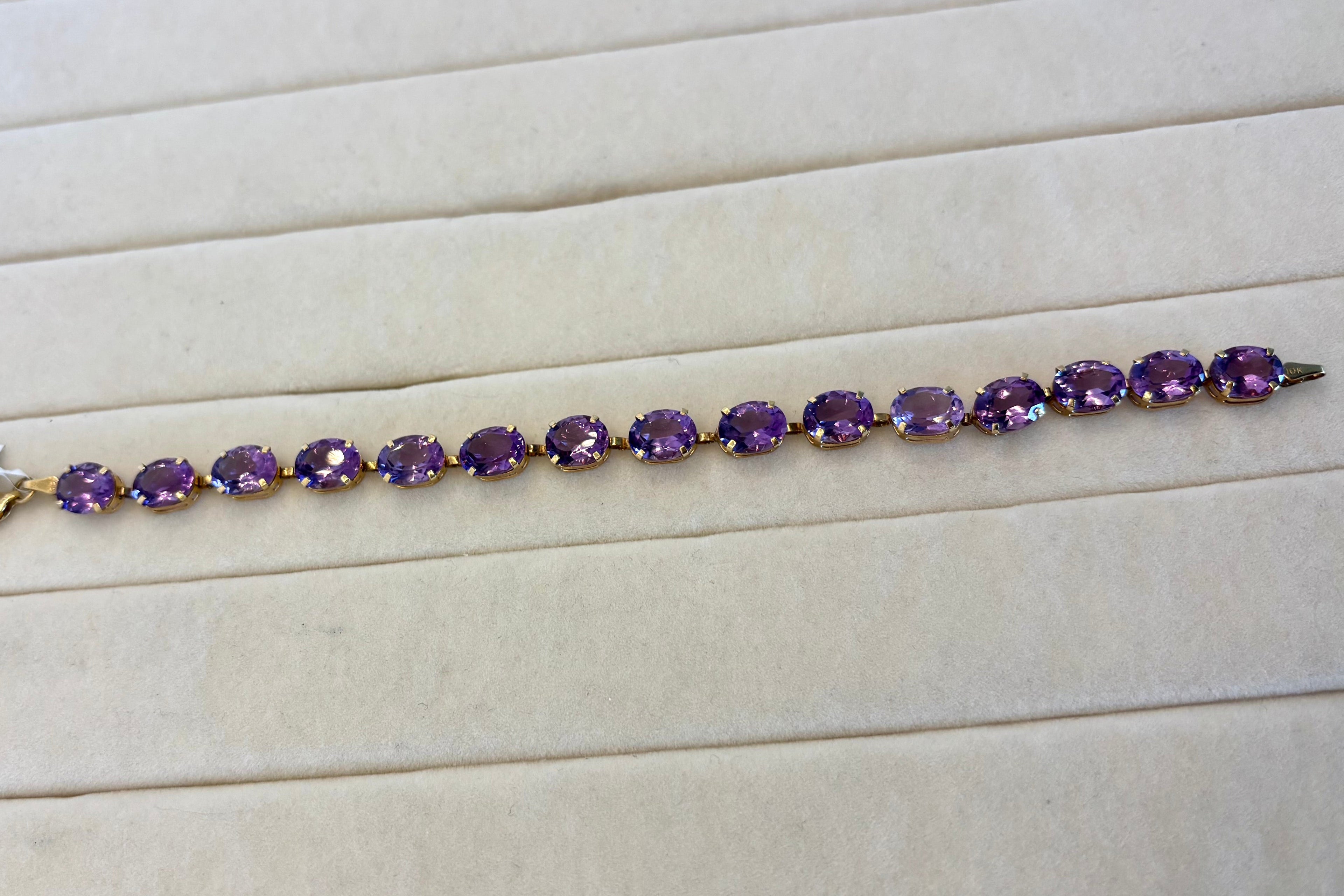 10K Yellow Gold Amethyst Set Bracelet | Empire Jewelry and Loan