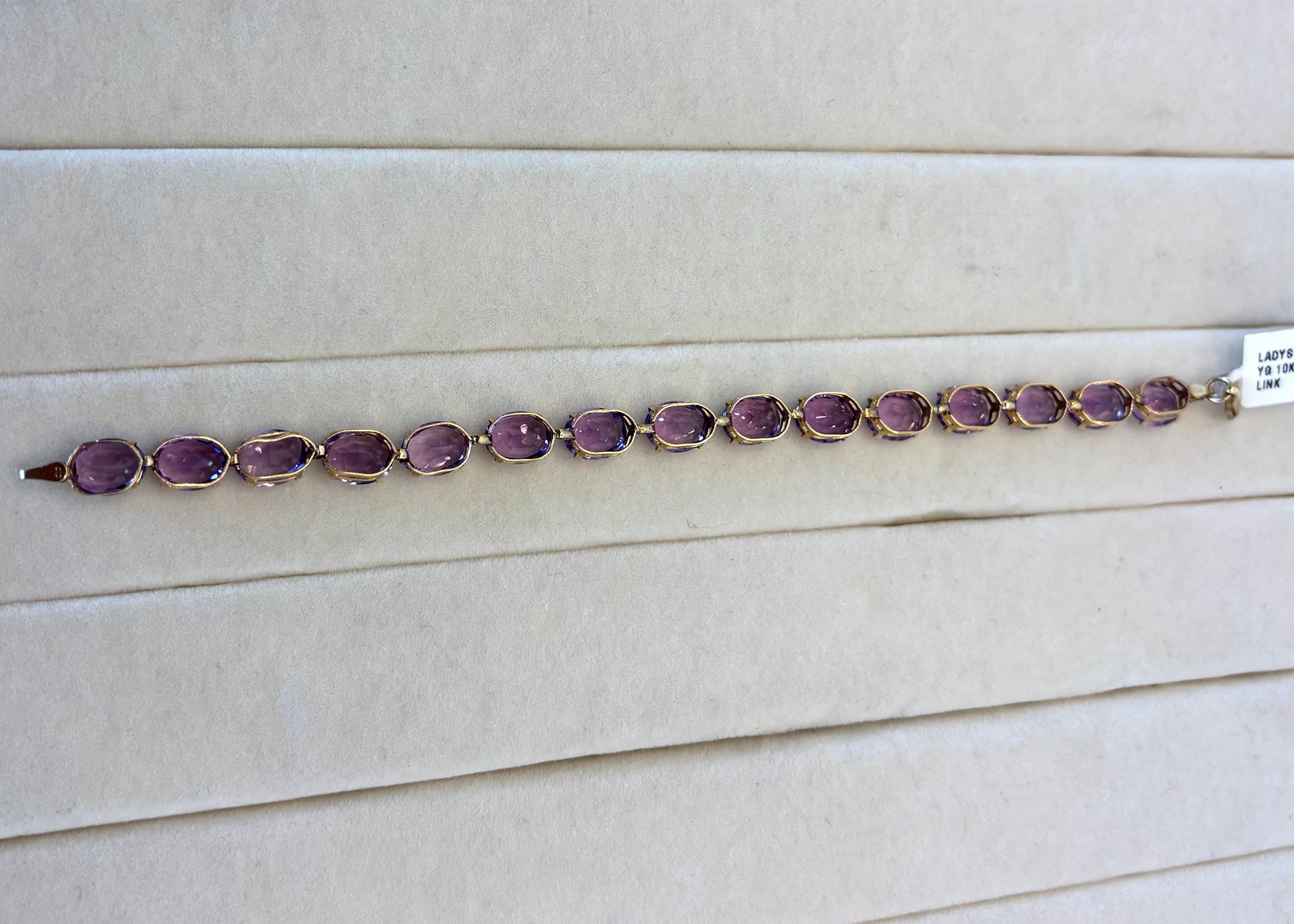 10K Yellow Gold Amethyst Set Bracelet | Empire Jewelry and Loan