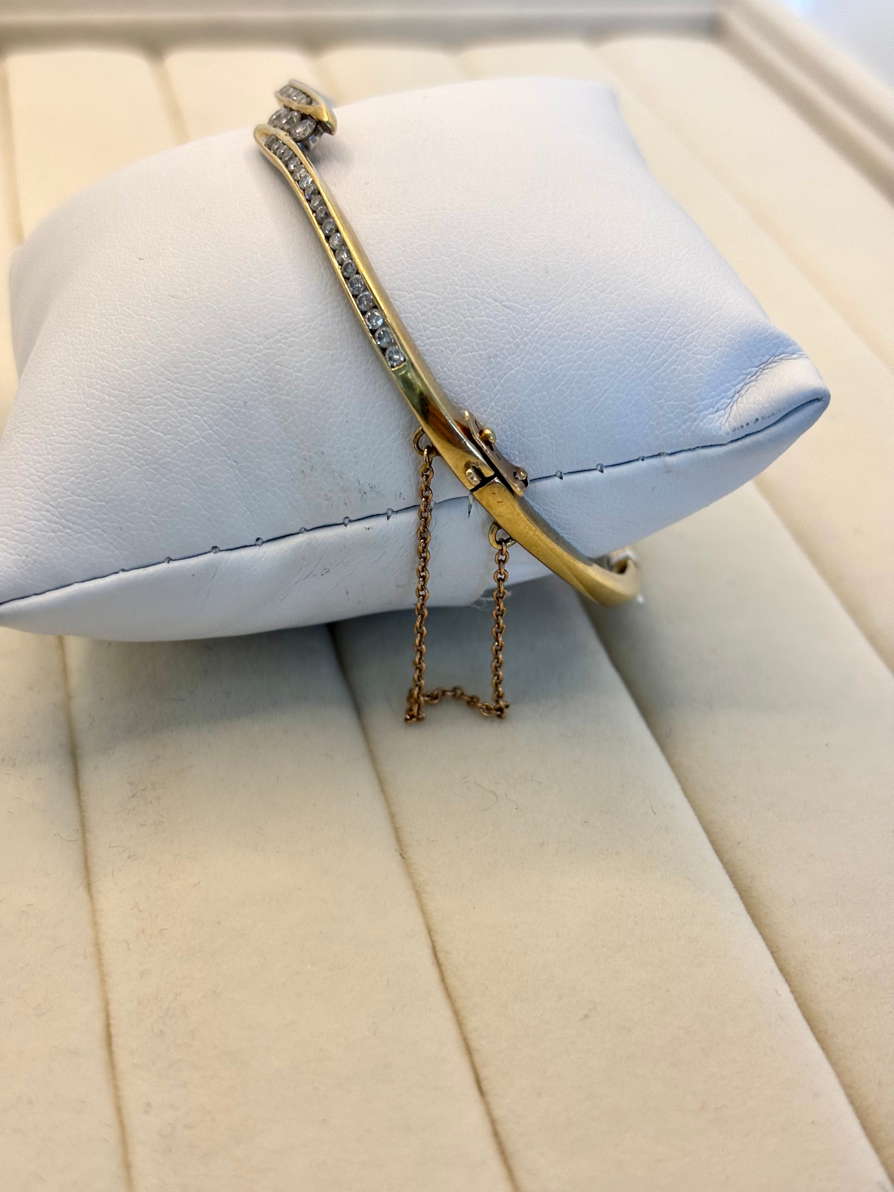 10K Yellow Gold Natural Diamond Bangle Bracelet | Empire Jewelry and Loan