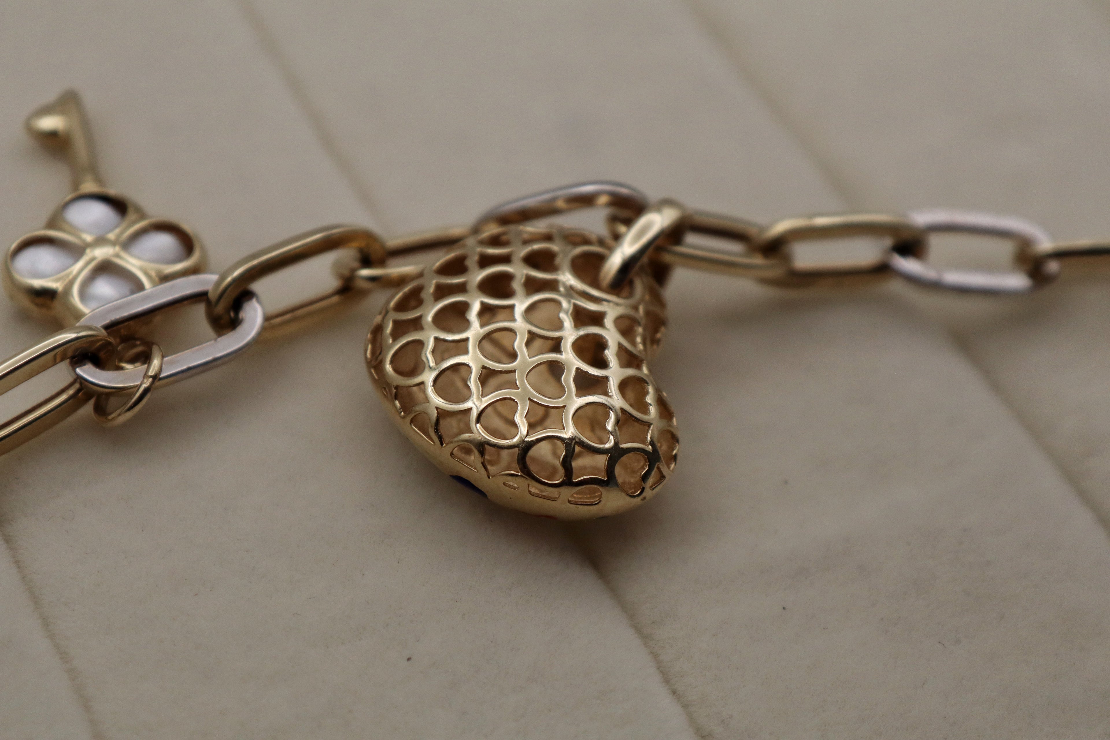14k Yellow Gold Charm Bracelet