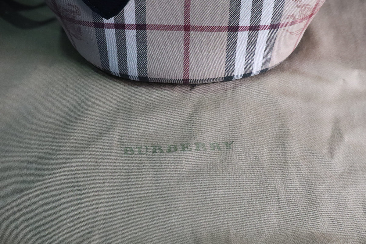 Burberry Haymarket Check Coated Canvas Lorne Bucket Bag - Beige/Brown