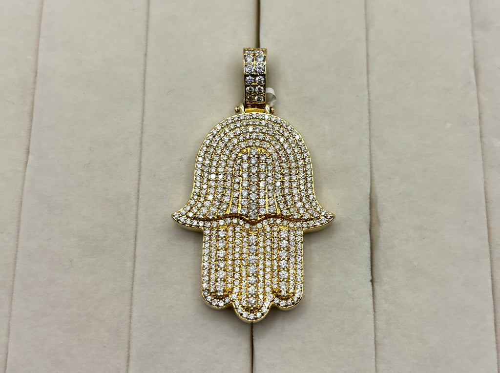 14K Gold Diamond Hamsa Hand Pendant | Empire Jewelry and Loan