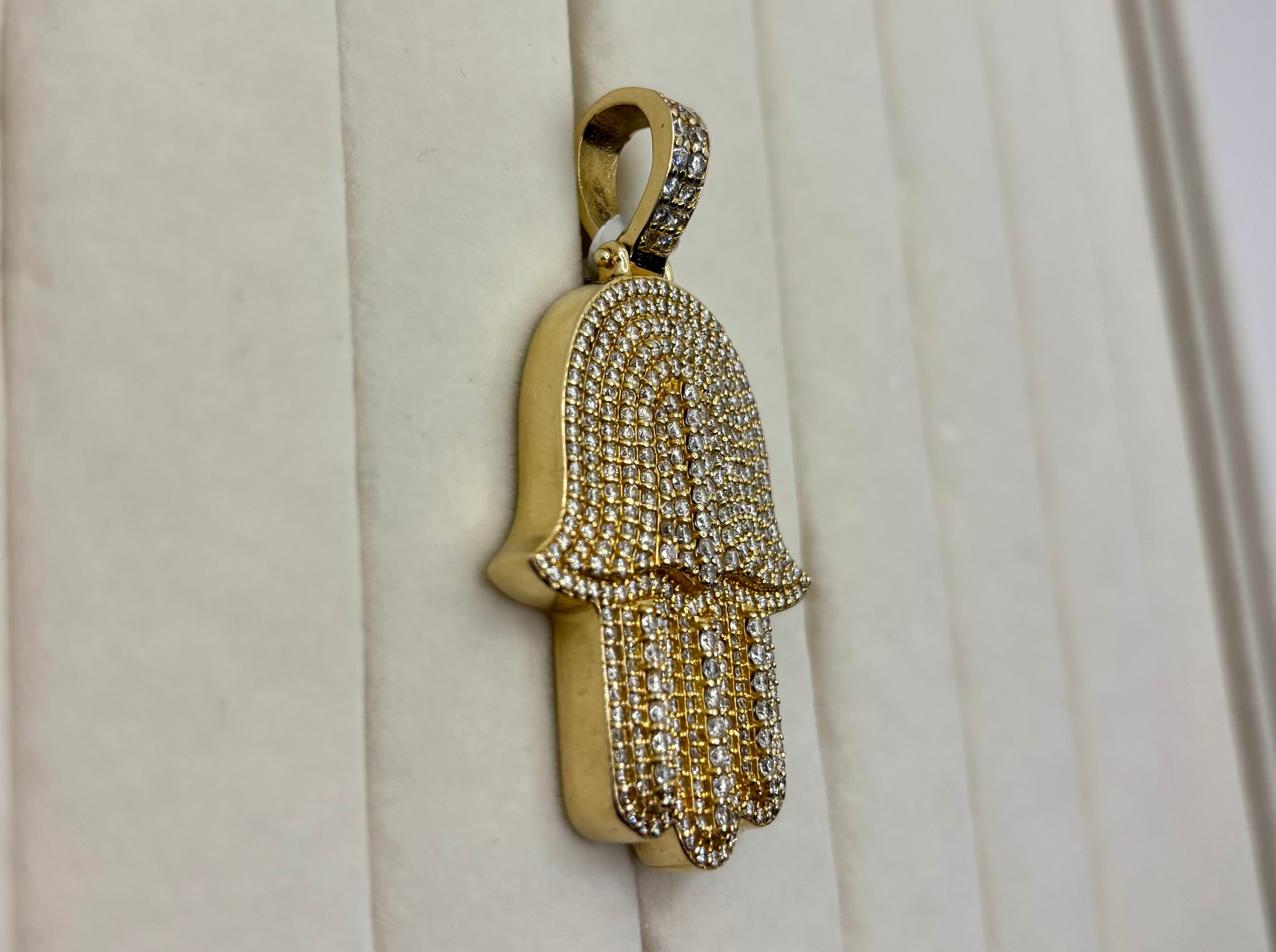 14K Gold Diamond Hamsa Hand Pendant | Empire Jewelry and Loan