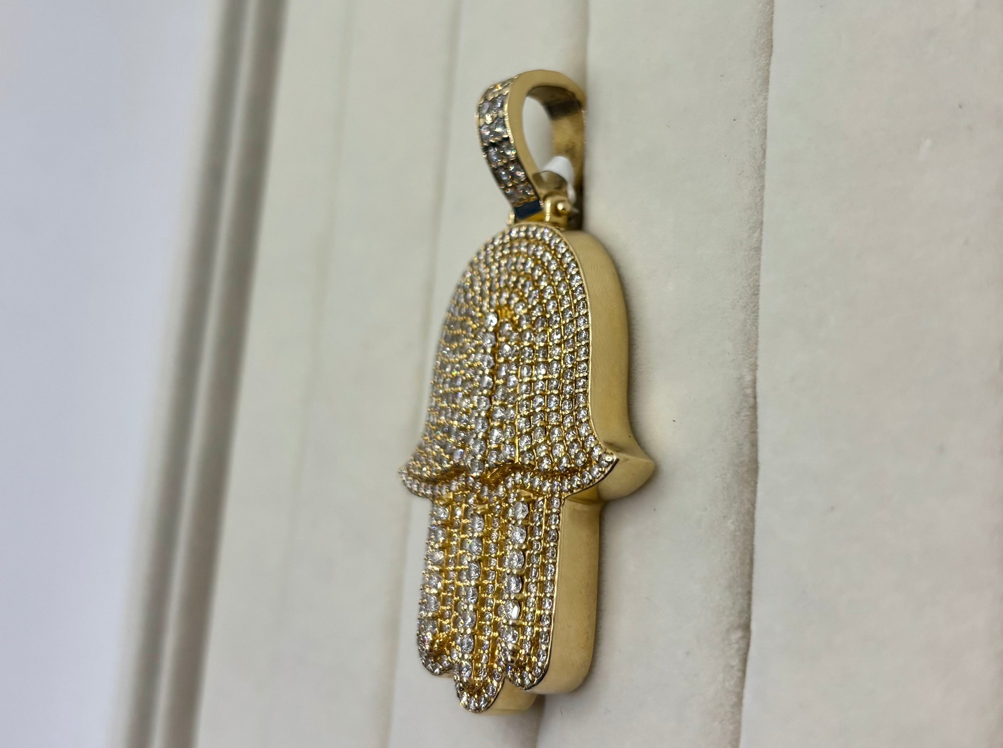 14K Gold Diamond Hamsa Hand Pendant | Empire Jewelry and Loan