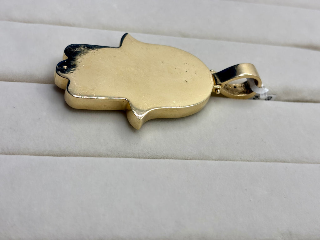 14K Gold Diamond Hamsa Hand Pendant | Empire Jewelry and Loan