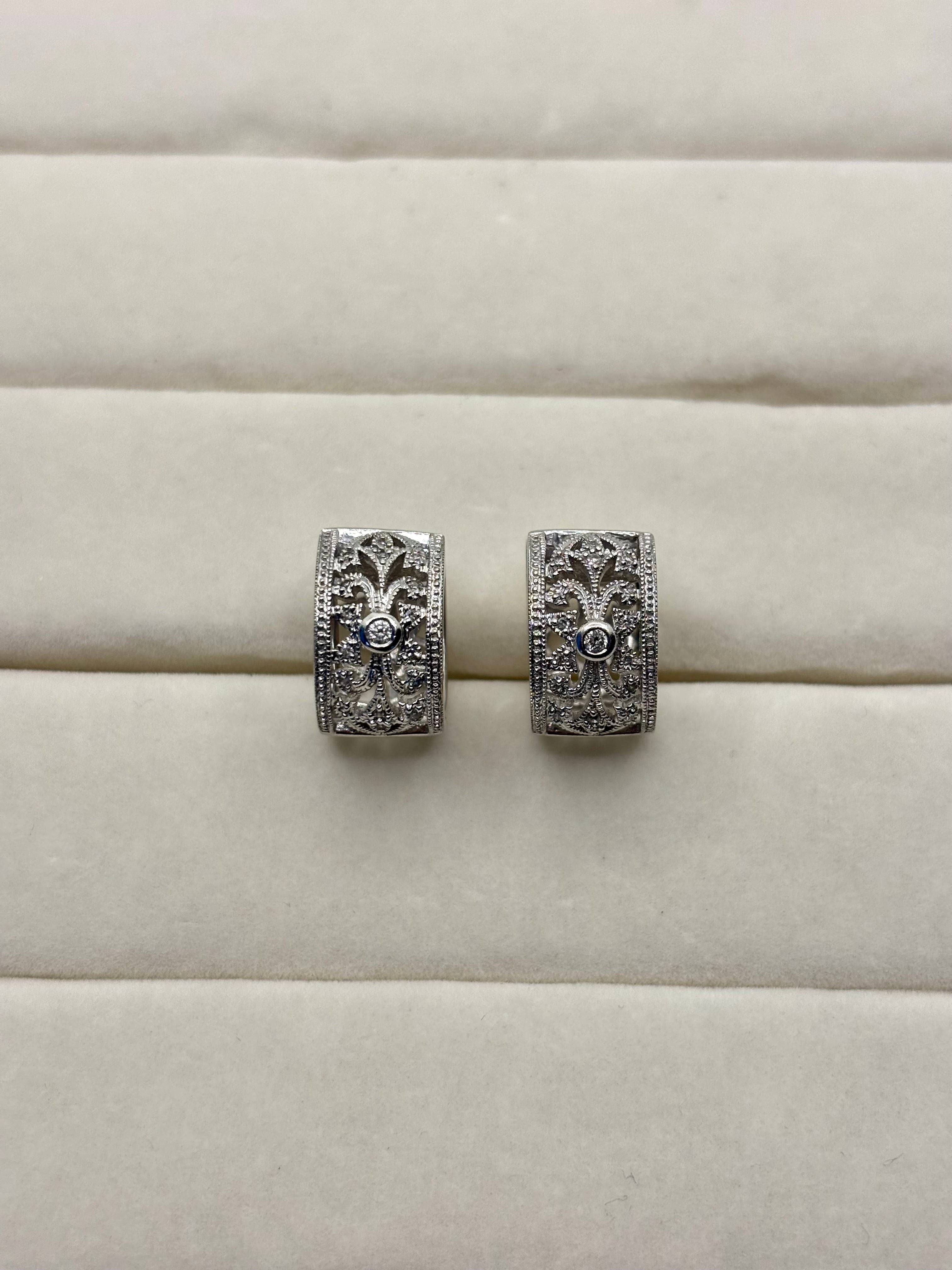 14K Gold Diamond Hoop Earrings | Empire Jewelry and Loan