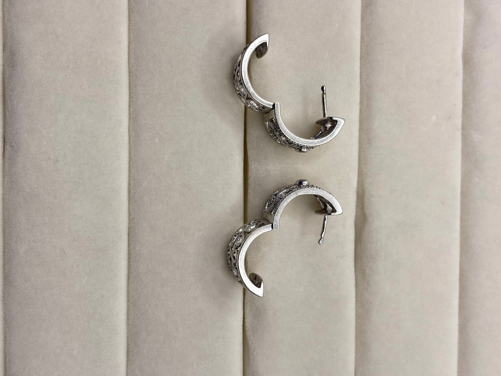 14K Gold Diamond Hoop Earrings | Empire Jewelry and Loan