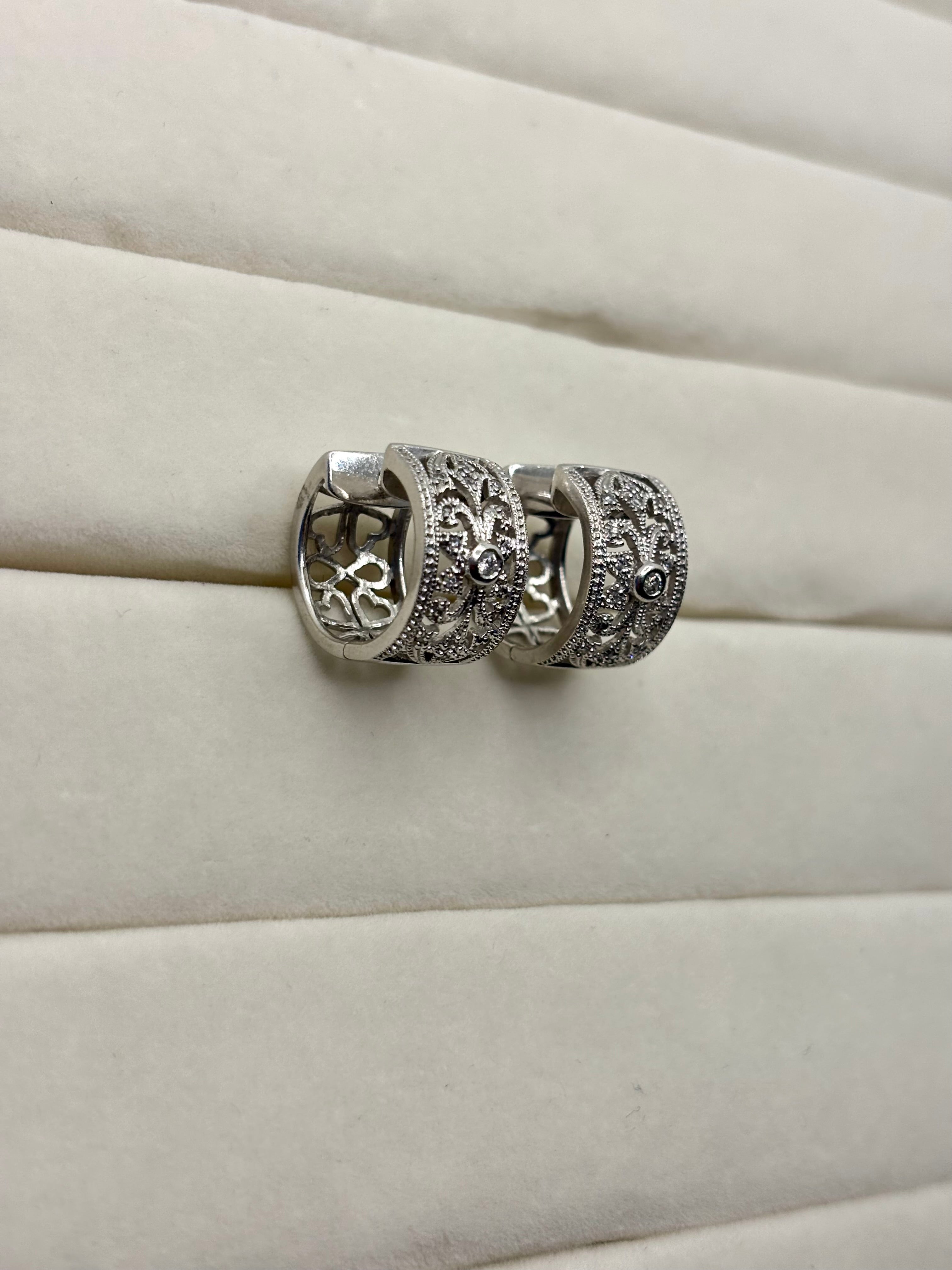 14K Gold Diamond Hoop Earrings | Empire Jewelry and Loan