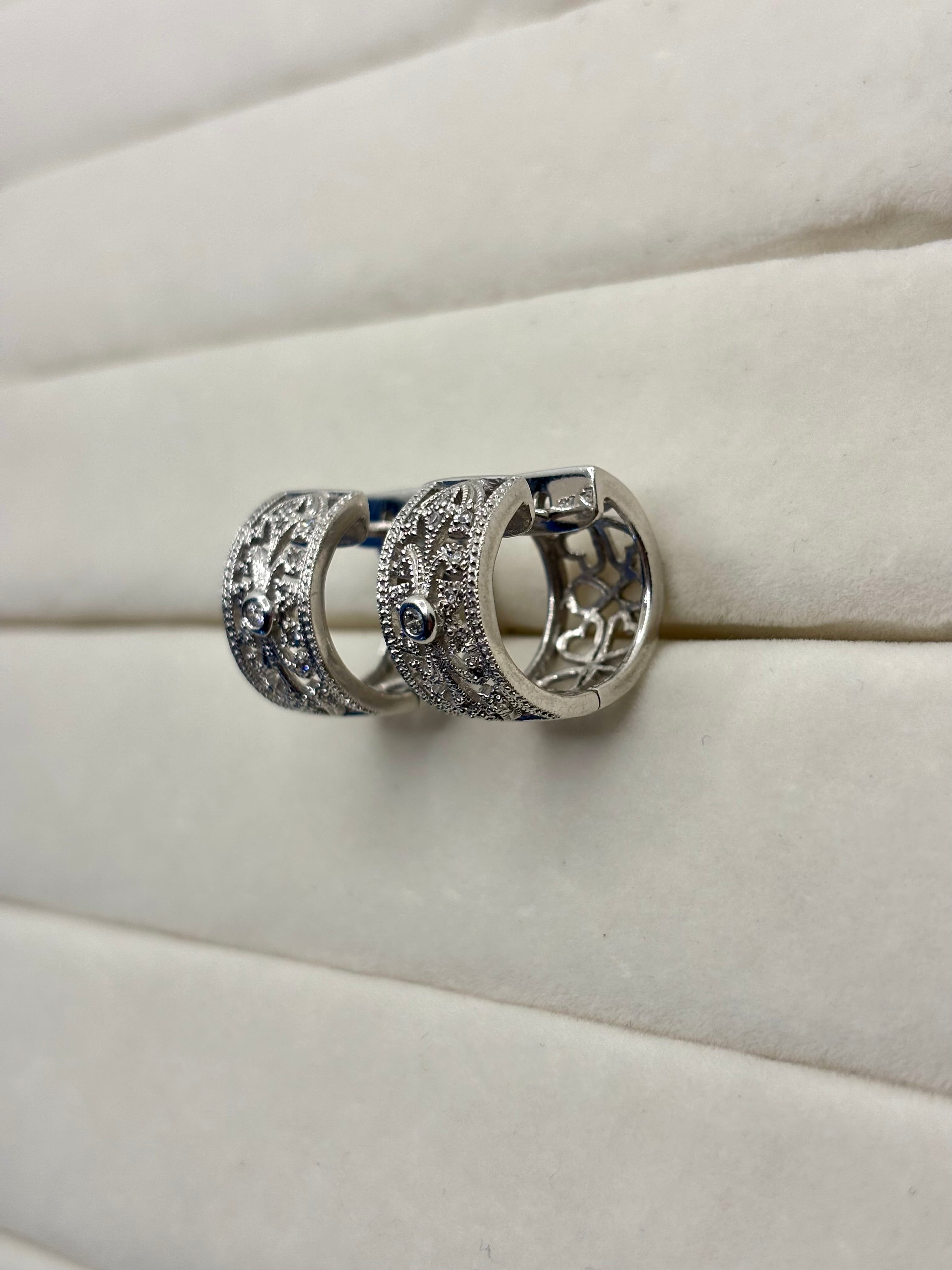 14K Gold Diamond Hoop Earrings | Empire Jewelry and Loan