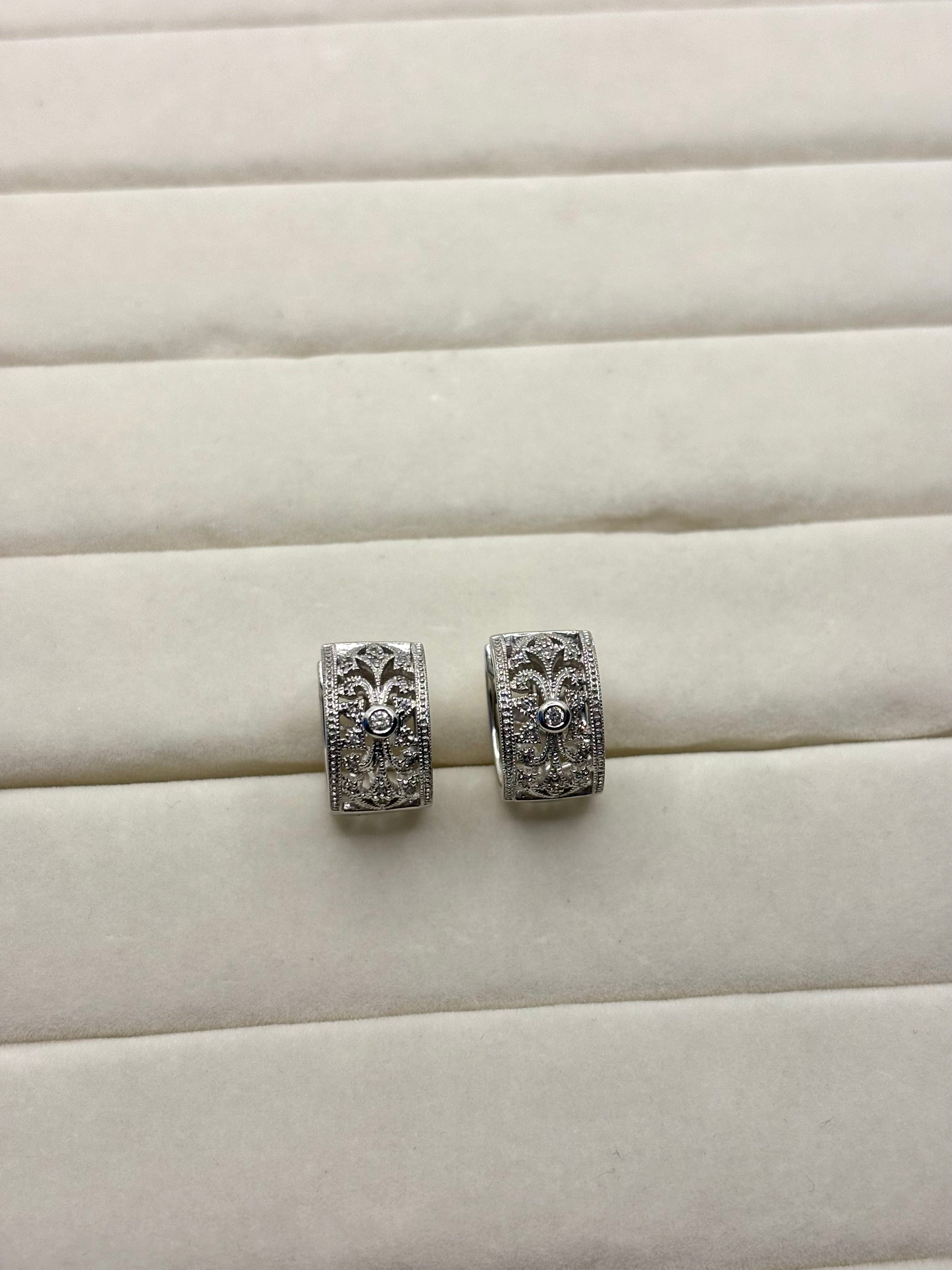 14K Gold Diamond Hoop Earrings | Empire Jewelry and Loan