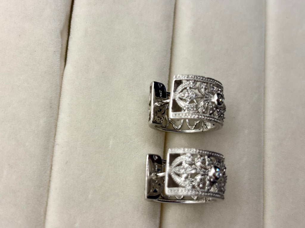 14K Gold Diamond Hoop Earrings | Empire Jewelry and Loan