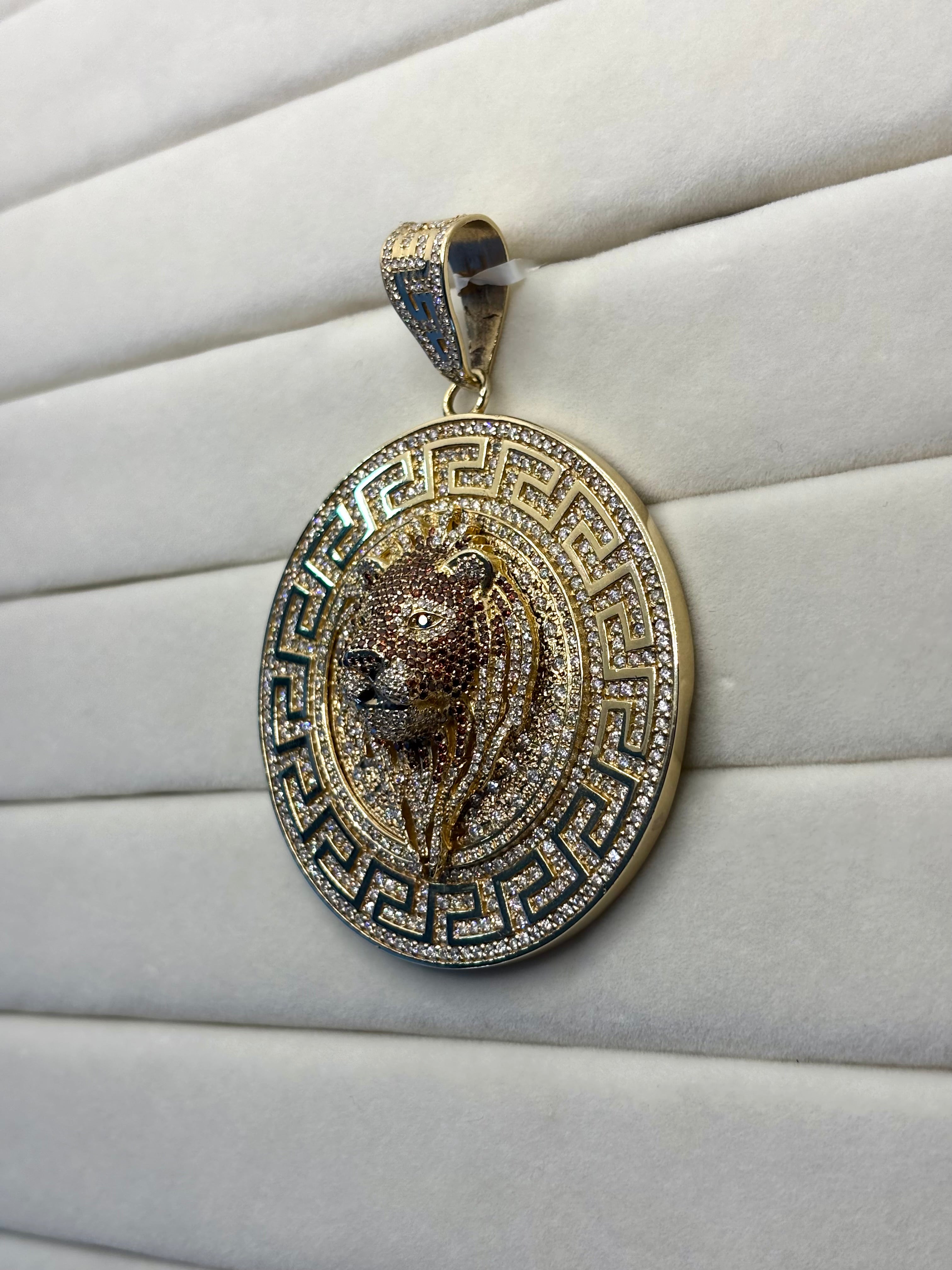 14K Gold Greek Lion Diamond Pendant | Empire Jewelry and Loan
