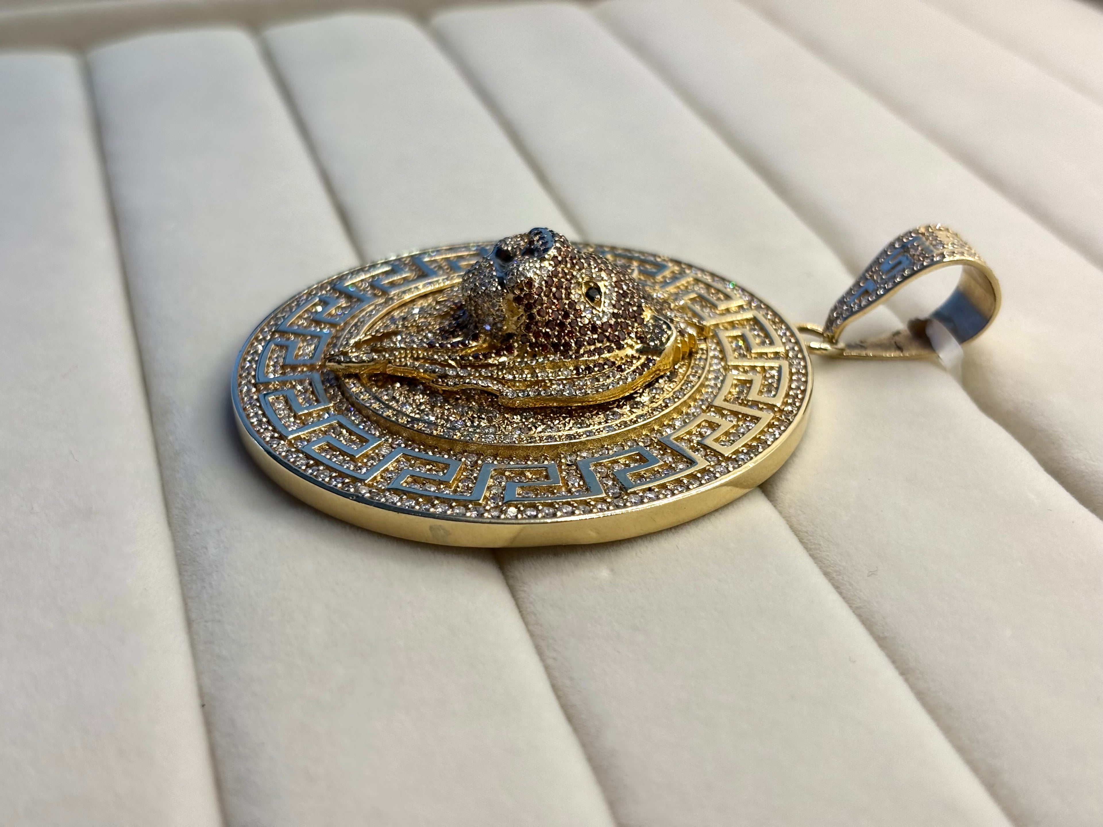 14K Gold Greek Lion Diamond Pendant | Empire Jewelry and Loan