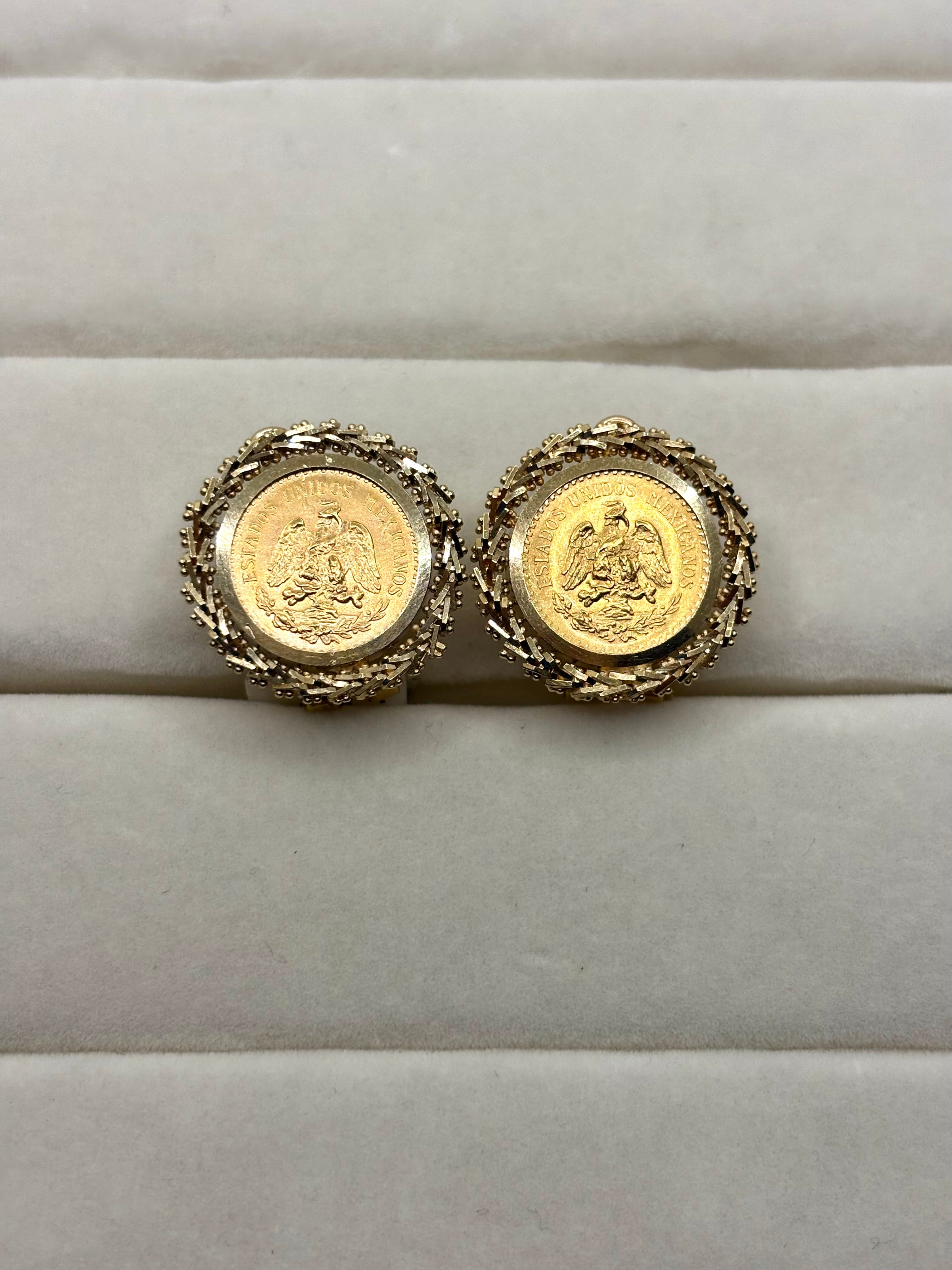 14K Gold Mexico Coin Earrings | Empire Jewelry and Loan