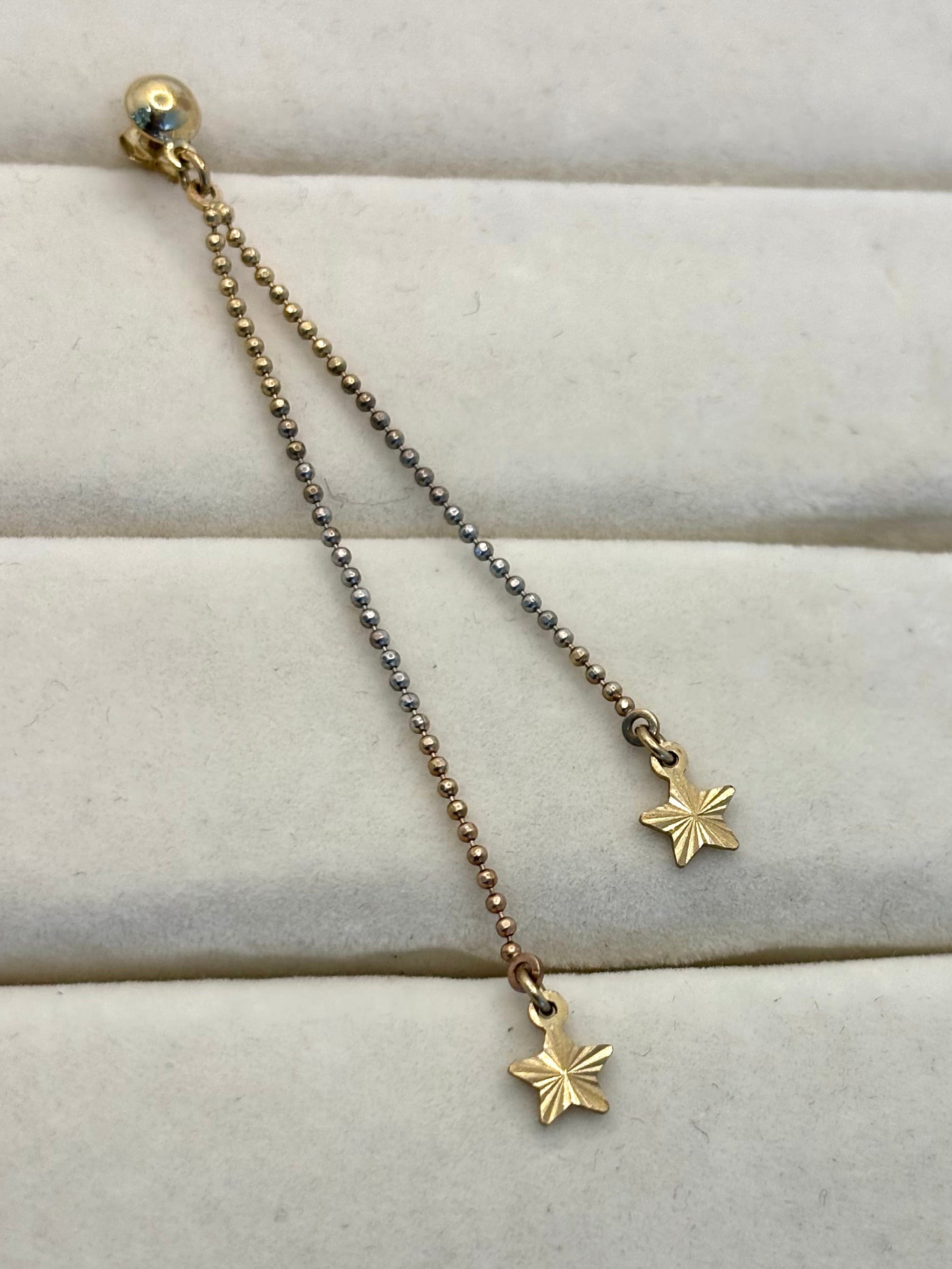 14K Tri-Color Dangle Star Earrings | Empire Jewelry and Loan