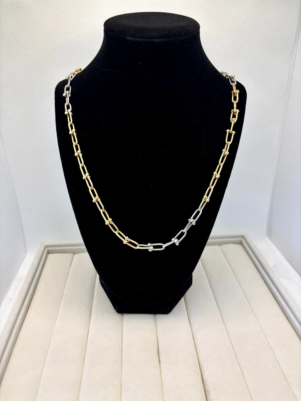 14K Tri-Color Gold Paperclip Chain Necklace | Empire Jewelry and Loan