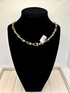 14K Tri-Color Gold Paperclip Chain Necklace | Empire Jewelry and Loan