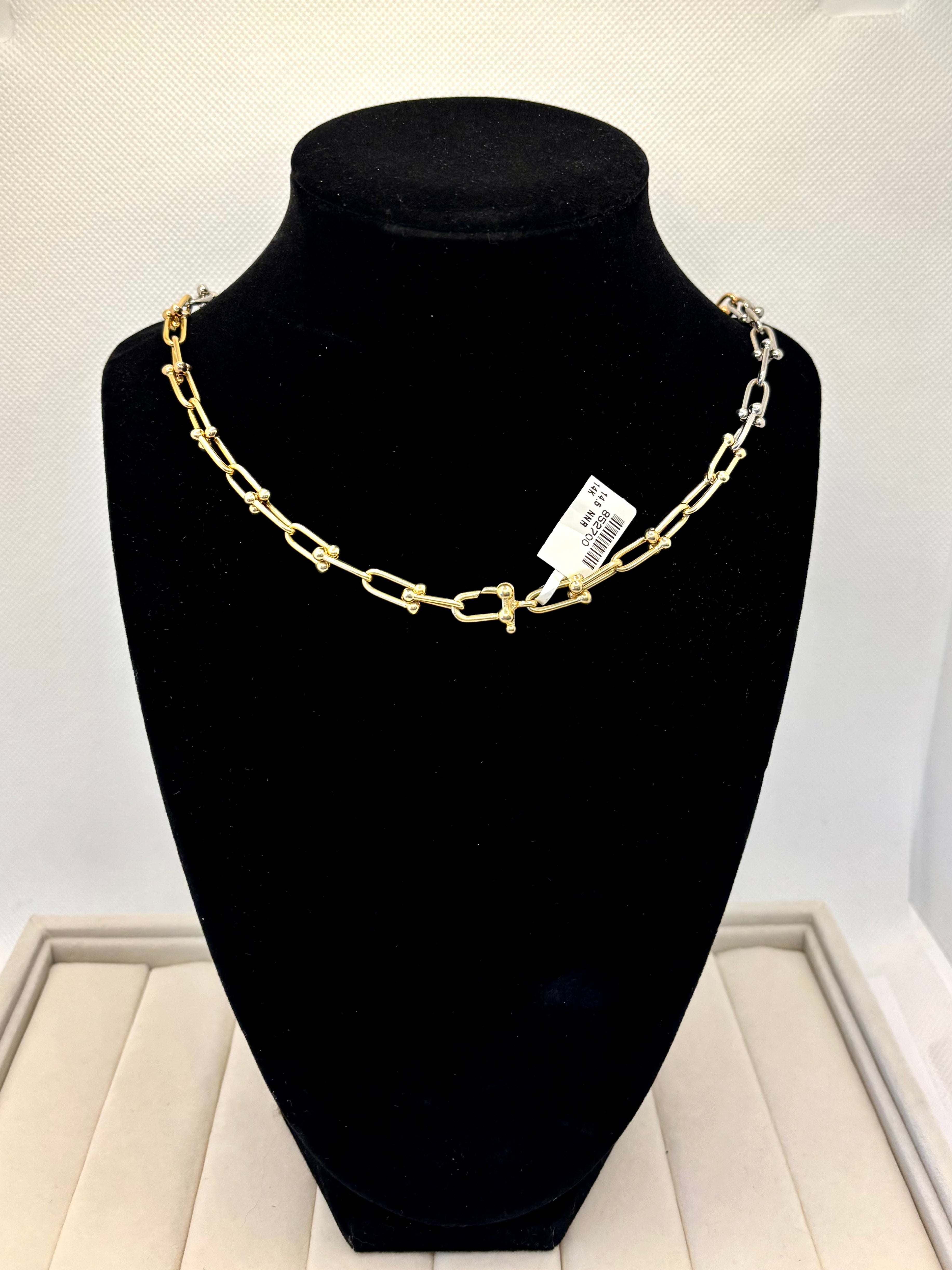 14K Tri-Color Gold Paperclip Chain Necklace | Empire Jewelry and Loan