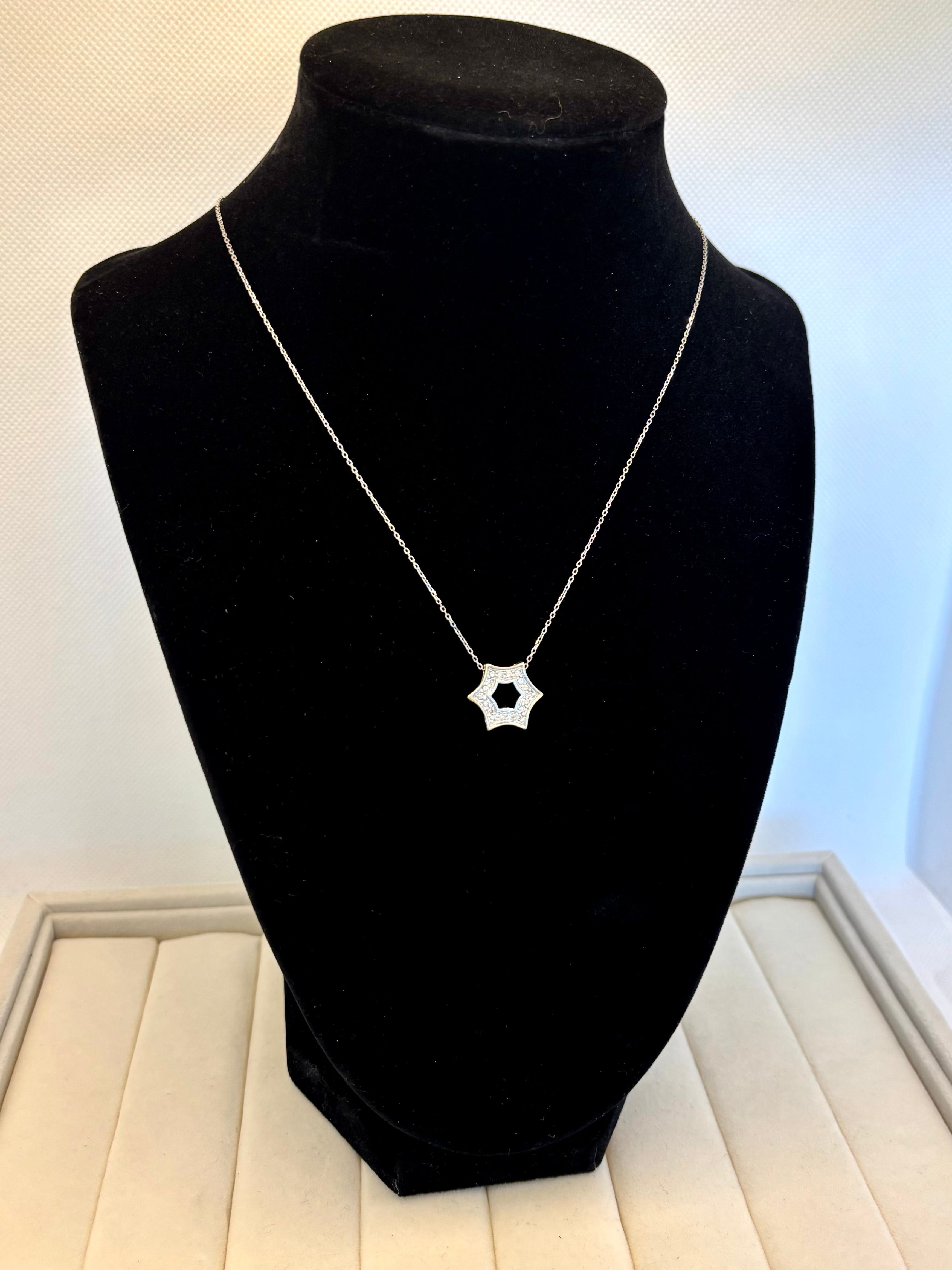 14K White Gold Diamond Star Necklace | Empire Jewelry and Loan