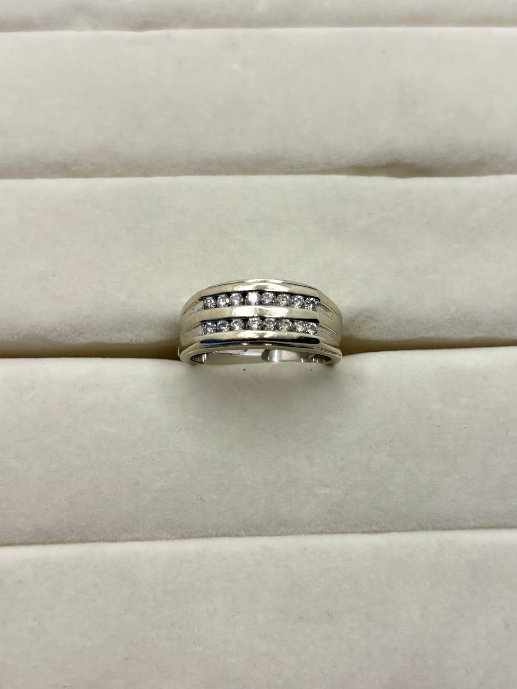 14K White Gold Multi Row Diamond Ring | Empire Jewelry and Loan