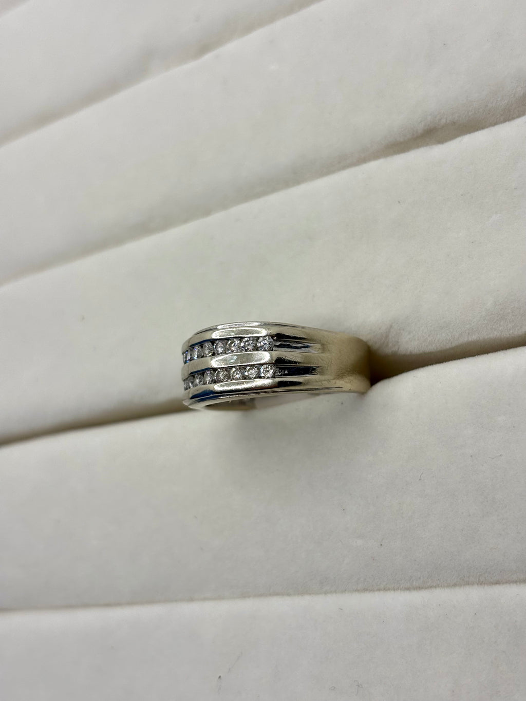 14K White Gold Multi Row Diamond Ring | Empire Jewelry and Loan