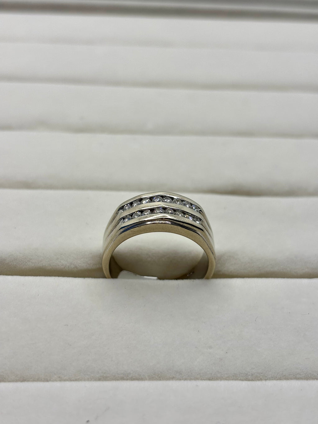 14K White Gold Multi Row Diamond Ring | Empire Jewelry and Loan