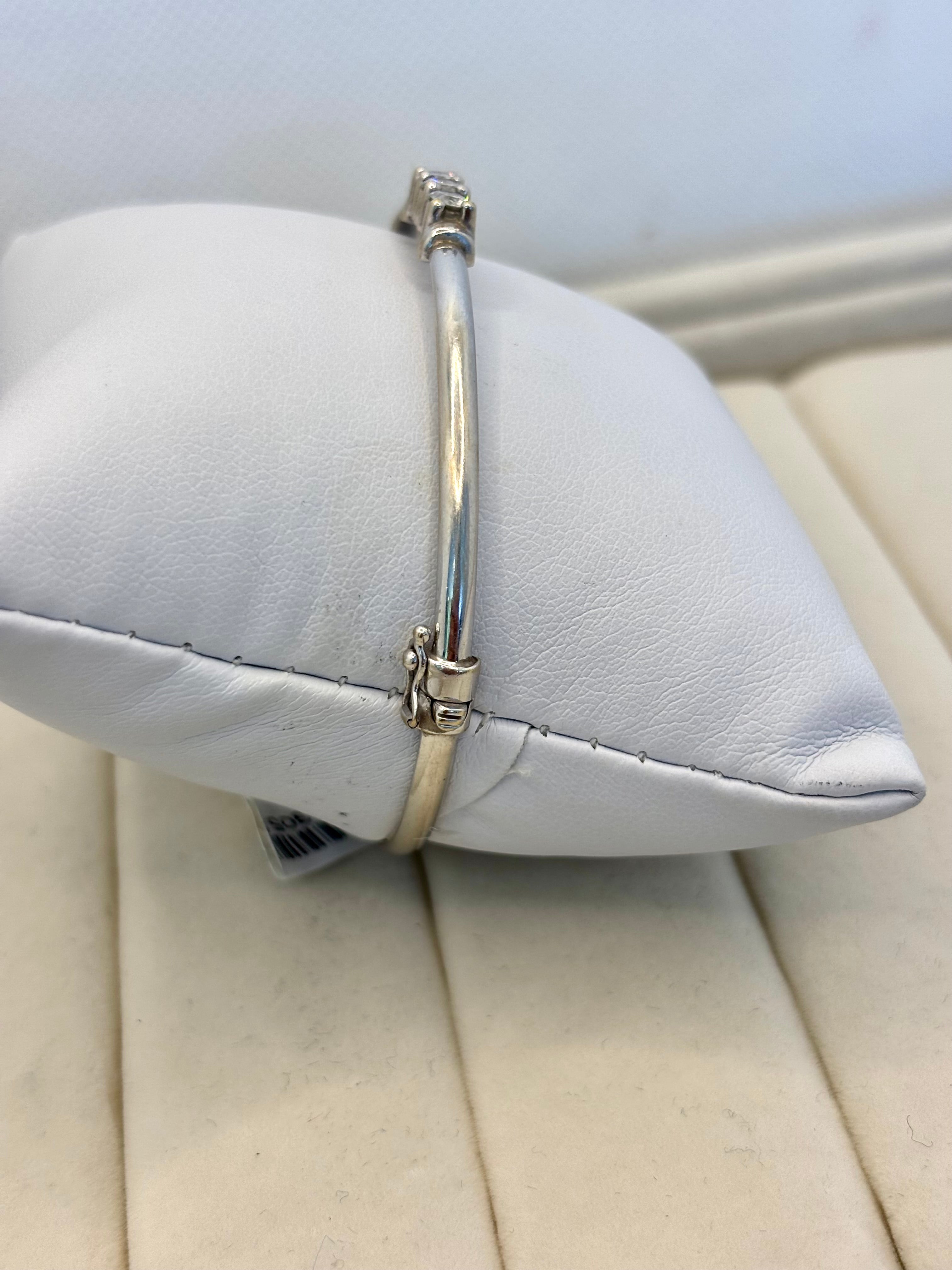 14K White Gold Natural Diamond Bangle | Empire Jewelry and Loan
