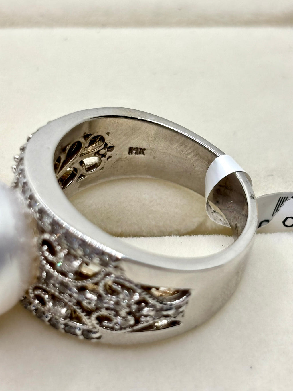 14K White Gold Pearl and Diamond Ring | Empire Jewelry and Loan