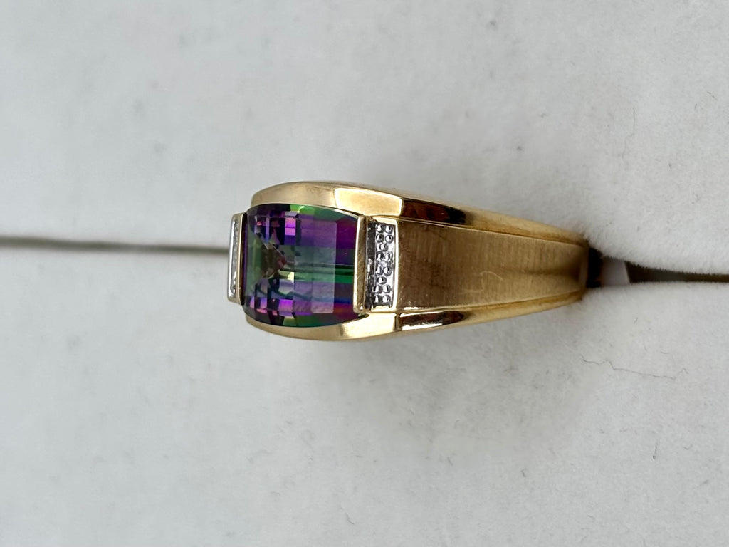 14K Yellow Gold Purple Green Gemstone Ring | Empire Jewelry and Loan